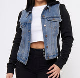 Denim Jacket with Fleece Hoodie